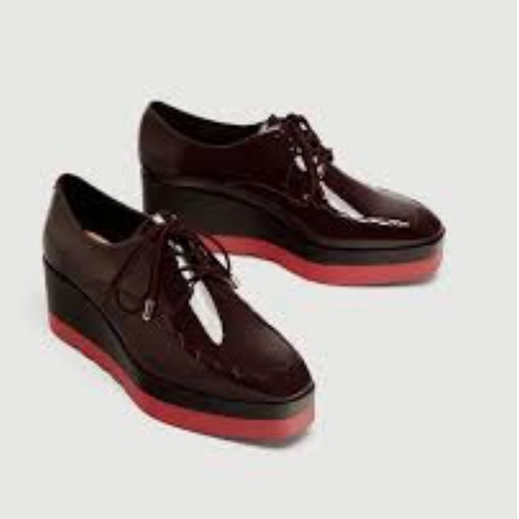 Zara Shoes - Zara burgundy platforms